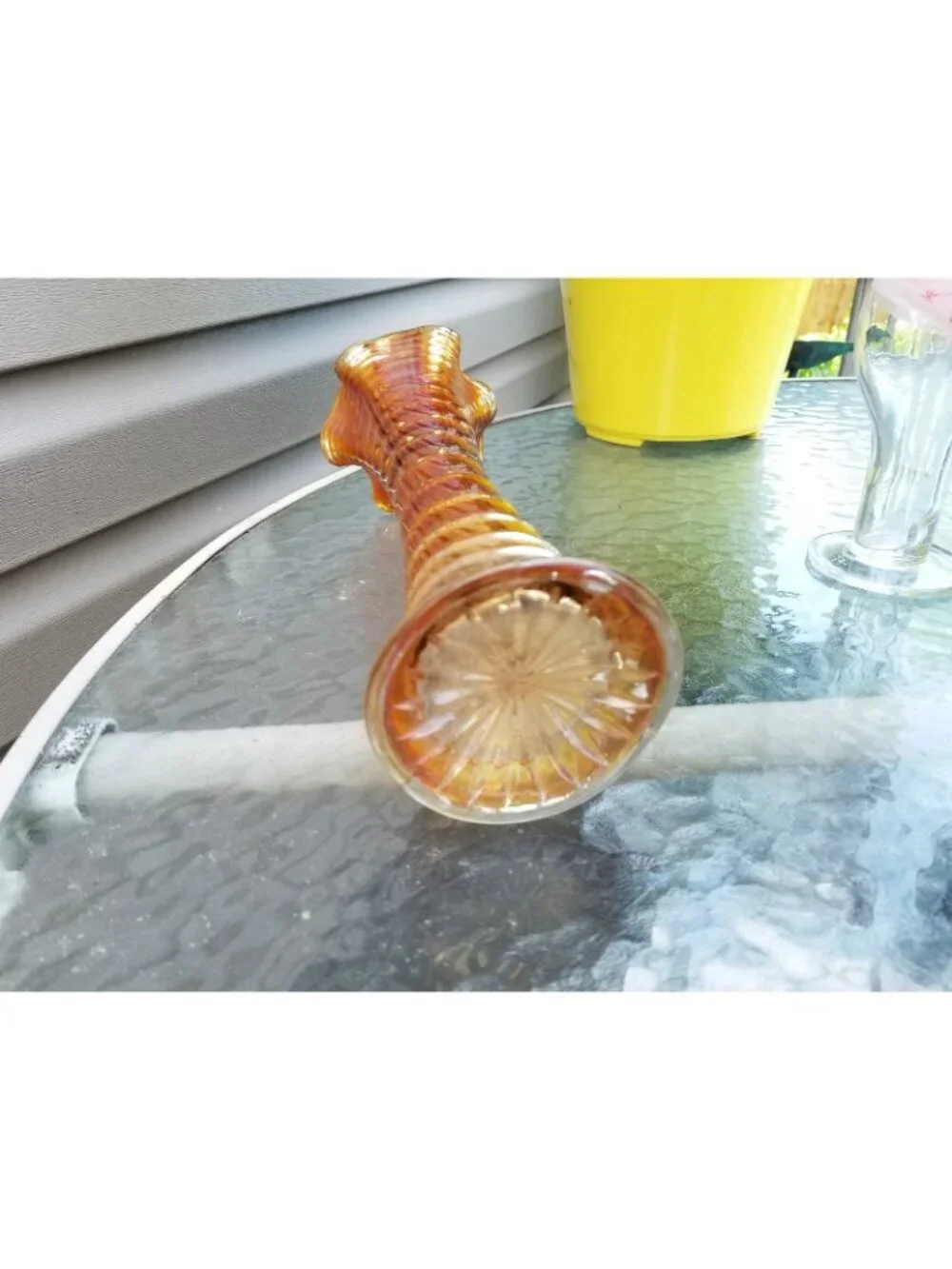 Imperial Ripple Marigold Carnival Vase 11 3/4